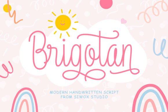 Brigotan: A Cute Monoline Script Font for Crafters and Product Designers