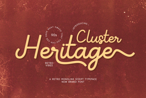 Cluster Heritage: A Retro Monoline Script Font for Refined Branding