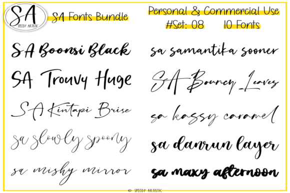Script and Handwritten Bundle 8: A Maker’s Font Collection for Handmade Labels, Invitations, and More